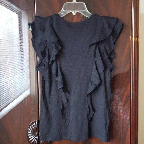 Express Black Ruffle Top - Picture 8 of 9